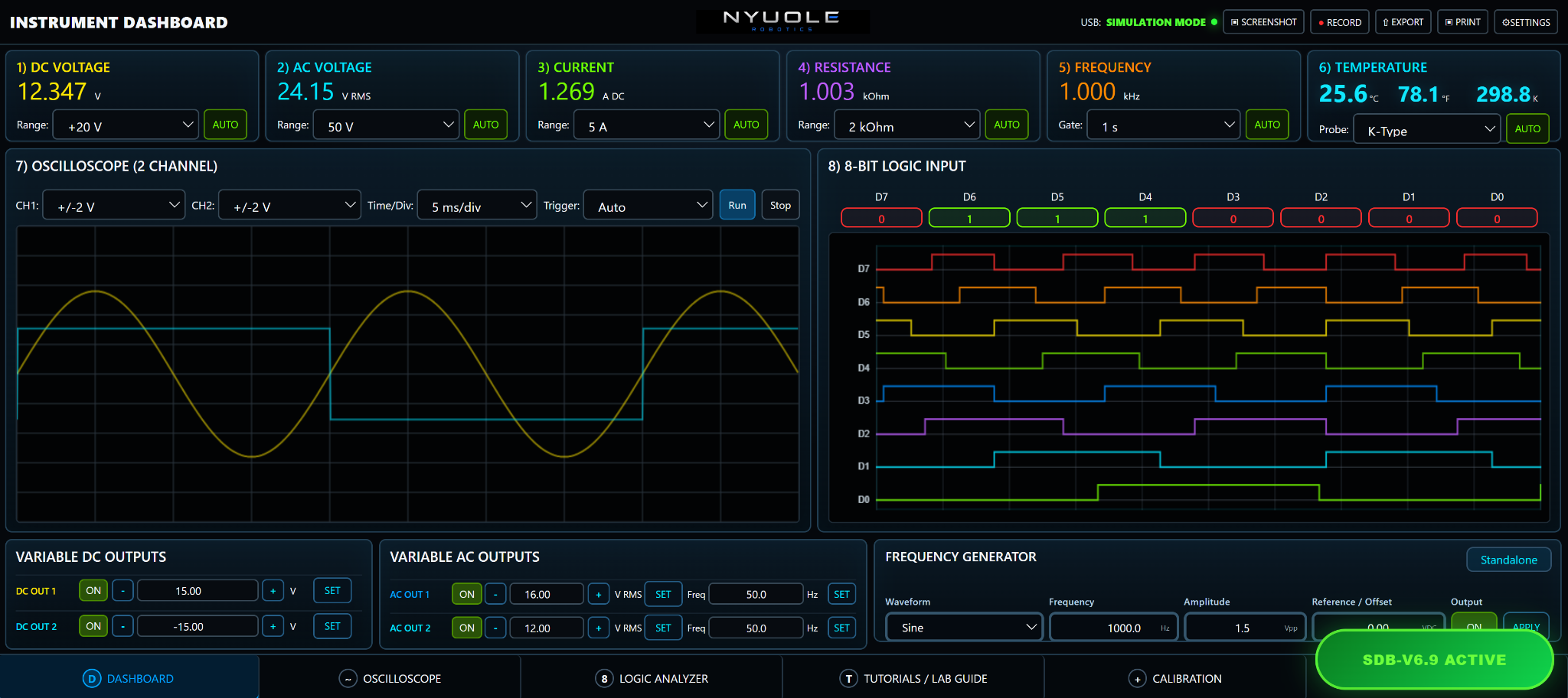 NYUOLE software dashboard